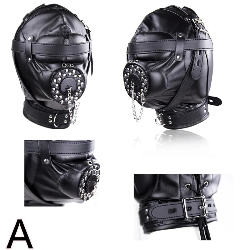 PU Leather Fetish Hood Headgear Sex Toys for Women BDSM Bondage Sex Mask Bdsm Toys Adult Games Sex Products for Adults thumbnail 2