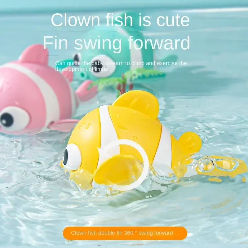Bath Toys Cute Swimming Clown Fish Bath Toy for Toddlers Floating Wind Up Toys for Boy Girl New Born Baby Bathtub Toddler Toys thumbnail 2