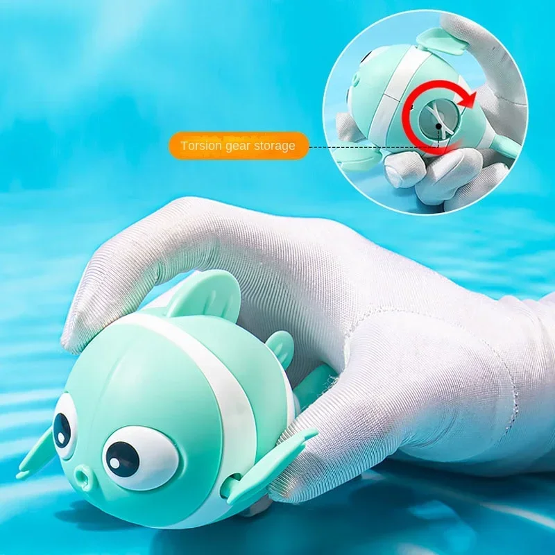 Bath Toys Cute Swimming Clown Fish Bath Toy for Toddlers Floating Wind Up Toys for Boy Girl New Born Baby Bathtub Toddler Toys thumbnail 3