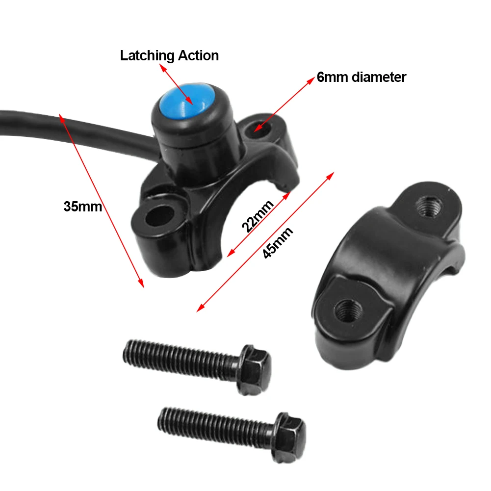 22mm 7/8" Motorcycle Switch Handlebar Mount Horn Headlight Strobe Momentary Switch Button Interruptor Moto Accessories thumbnail 4