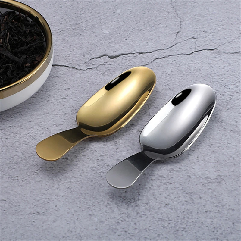 Mini Stainless Steel Spoons Kitchen Spice Condiment Spoon Sugar Tea Coffee Scoop Short Handle Wood Kids Spoon Kitchen Gadgets thumbnail 2