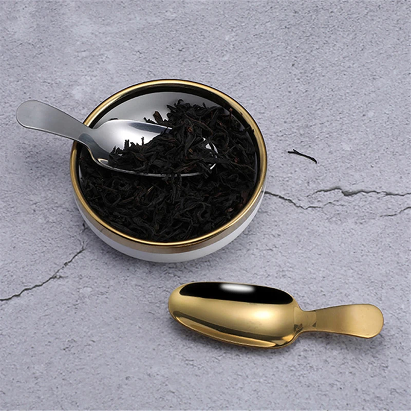 Mini Stainless Steel Spoons Kitchen Spice Condiment Spoon Sugar Tea Coffee Scoop Short Handle Wood Kids Spoon Kitchen Gadgets thumbnail 5