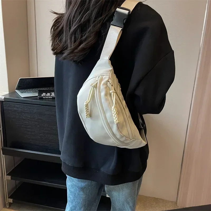 Chest Bags Banana Bag for Women Sling Crossbody Waist Pack Canvas Running Waist Bag Casual Fanny Packs Sport Half Moon Belt Bag thumbnail 3