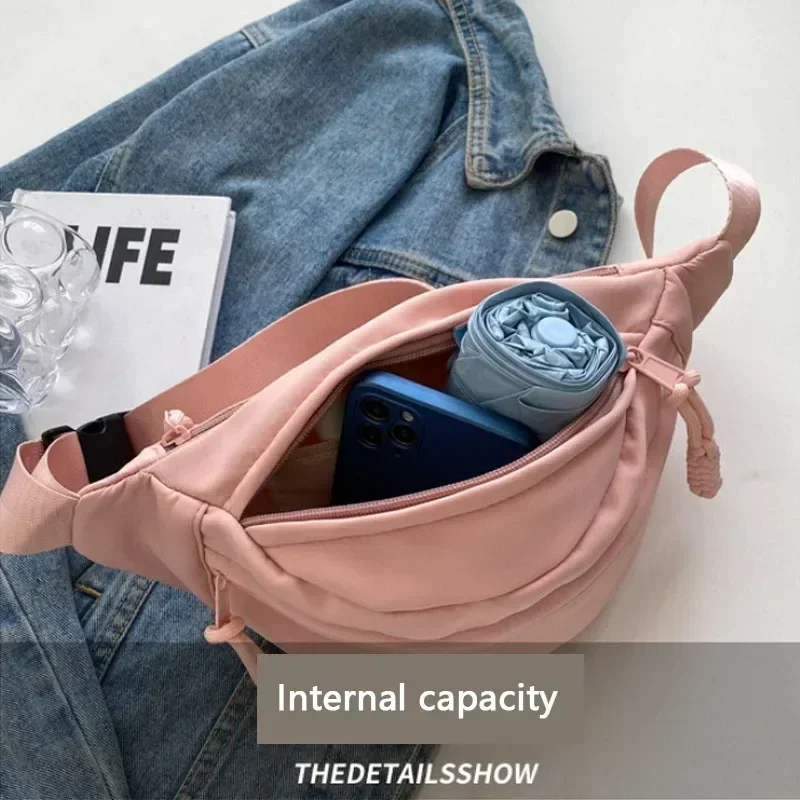 Chest Bags Banana Bag for Women Sling Crossbody Waist Pack Canvas Running Waist Bag Casual Fanny Packs Sport Half Moon Belt Bag thumbnail 5