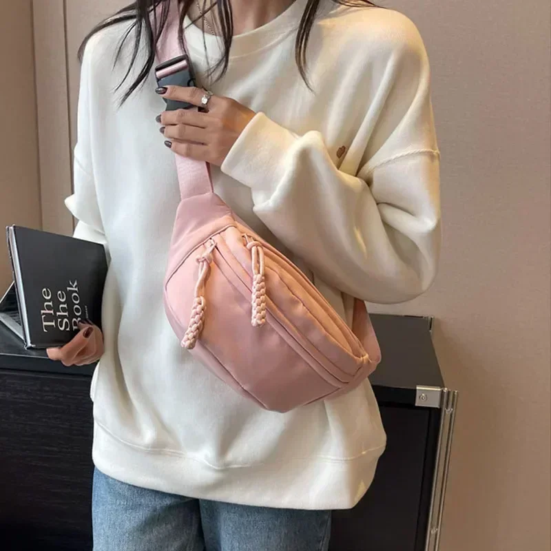 Chest Bags Banana Bag for Women Sling Crossbody Waist Pack Canvas Running Waist Bag Casual Fanny Packs Sport Half Moon Belt Bag thumbnail 2