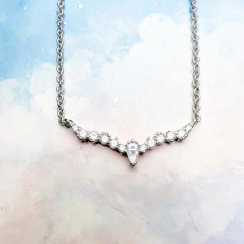 Water Drop Necklace And Earrrings Ice Crystals Brand New Winter Fine Jewelry Set 925 Sterling Silver Romantic Gift For Women thumbnail 4