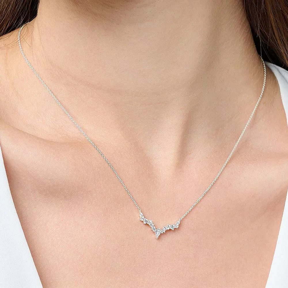 Water Drop Necklace And Earrrings Ice Crystals Brand New Winter Fine Jewelry Set 925 Sterling Silver Romantic Gift For Women thumbnail 3