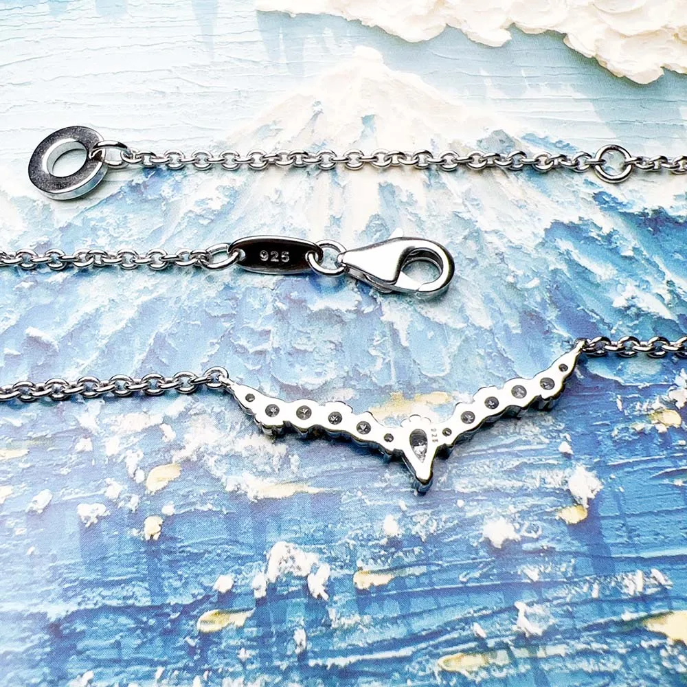 Water Drop Necklace And Earrrings Ice Crystals Brand New Winter Fine Jewelry Set 925 Sterling Silver Romantic Gift For Women thumbnail 5