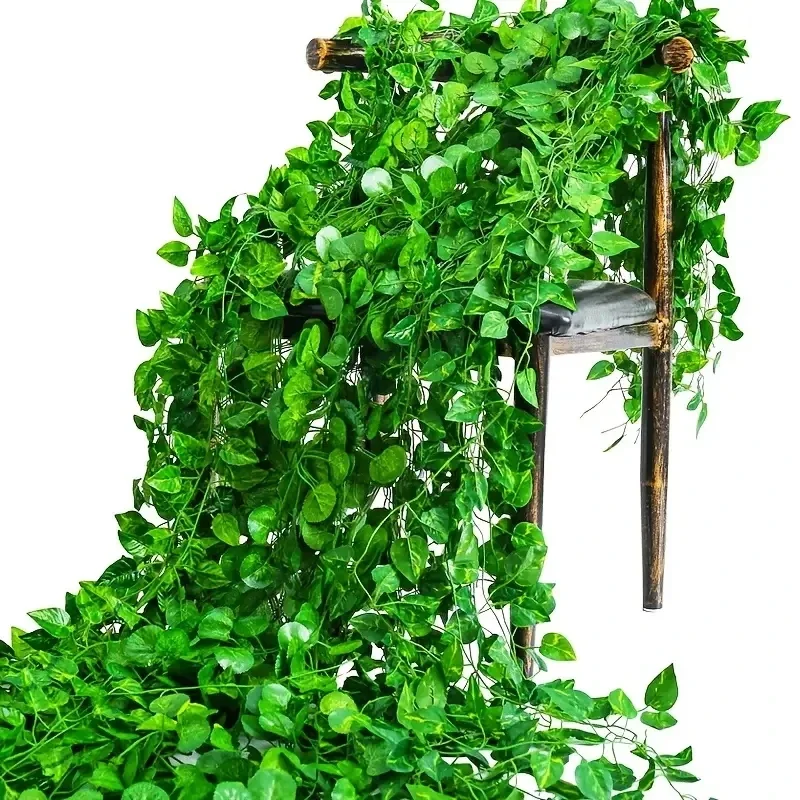 2/4/8/10M Artificial Ivy Leaves Garland Hanging Vines Fake Plants Outdoor Greenery Wall Decor Festival Garden Home Party Decor thumbnail 4