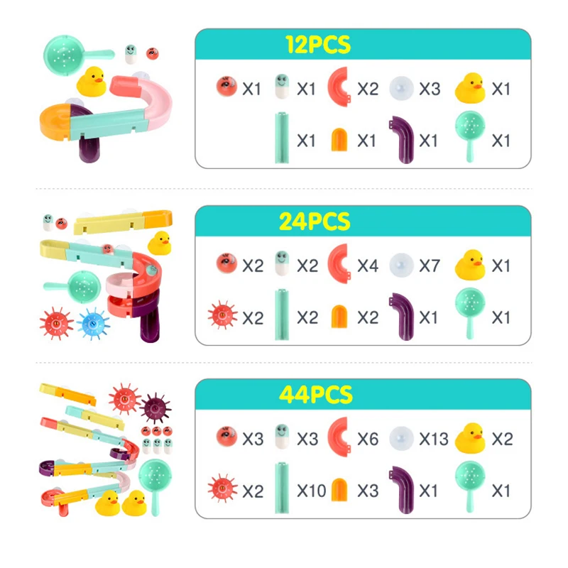 DIY Baby Bath Toys Run Assembling Track Bathroom Water Game For Children Bathtub Bath Shower Kids Play Water Spray Toy Set Kids thumbnail 5