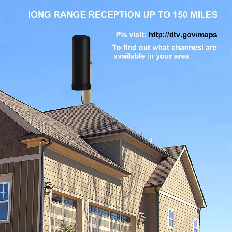Powerful Outdoor Indoor Strong Signal HDTV DVBT2 HD 4k Full TV Signal Amplifier Digital Antenna For High-Range TV thumbnail 2