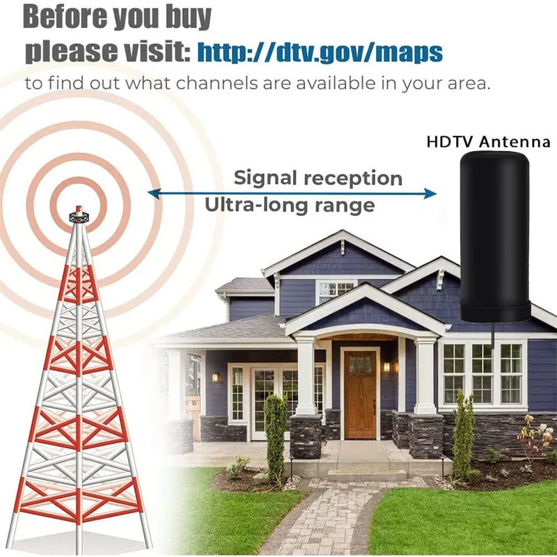 Powerful Outdoor Indoor Strong Signal HDTV DVBT2 HD 4k Full TV Signal Amplifier Digital Antenna For High-Range TV thumbnail 3