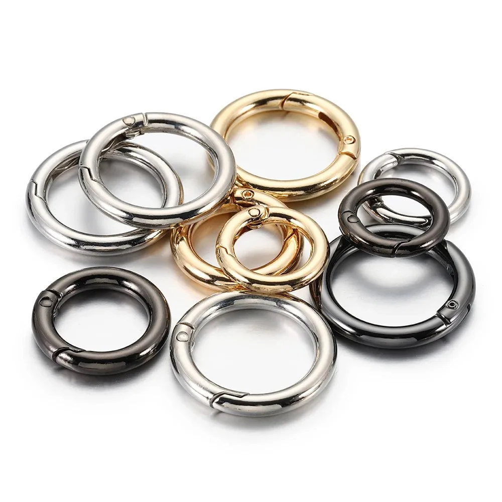 6Pcs/lot Metal Spring Gate O Ring Bag Buckle Metal Clasps Carabiner Snap Hook Spring Keyring DIY Bag Luggage Jewelry Accessories thumbnail 2