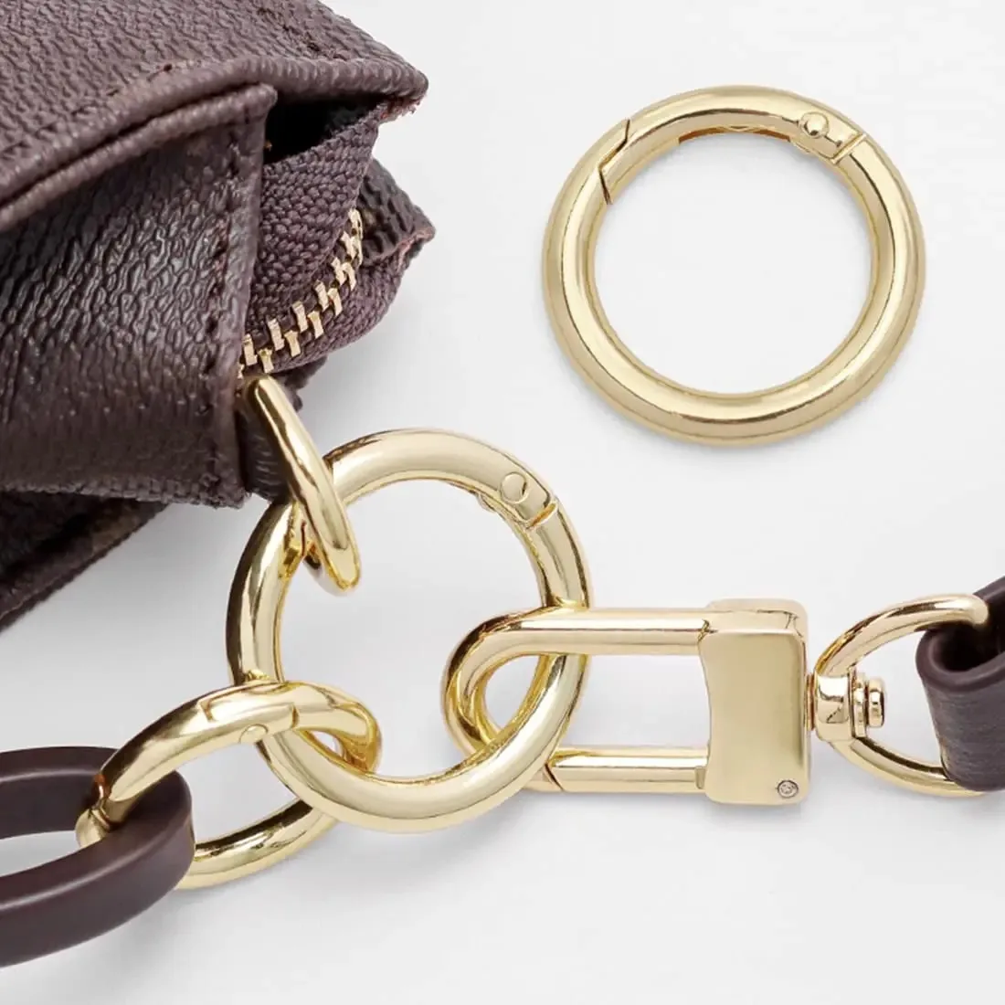 6Pcs/lot Metal Spring Gate O Ring Bag Buckle Metal Clasps Carabiner Snap Hook Spring Keyring DIY Bag Luggage Jewelry Accessories thumbnail 5