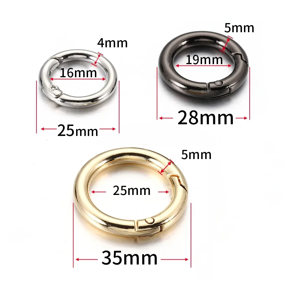 6Pcs/lot Metal Spring Gate O Ring Bag Buckle Metal Clasps Carabiner Snap Hook Spring Keyring DIY Bag Luggage Jewelry Accessories thumbnail 3