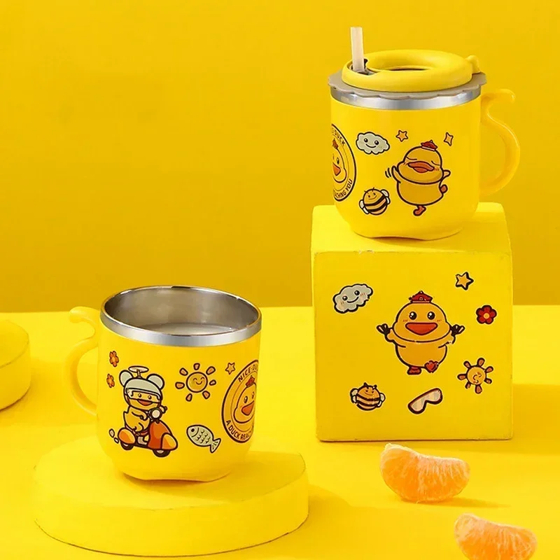 270ML Kids Water Sippy Cup Creative Cartoon Baby Feeding Cup with Straw Leakproof Water Bottle Portable Children's Drinking Cups thumbnail 5