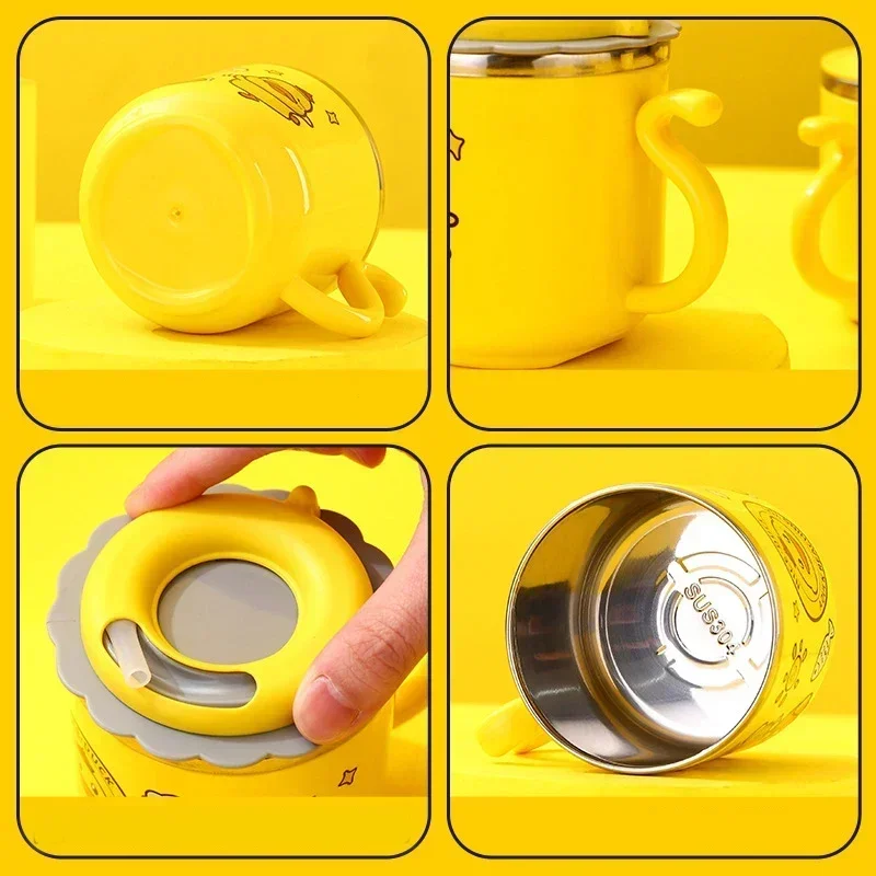 270ML Kids Water Sippy Cup Creative Cartoon Baby Feeding Cup with Straw Leakproof Water Bottle Portable Children's Drinking Cups thumbnail 4