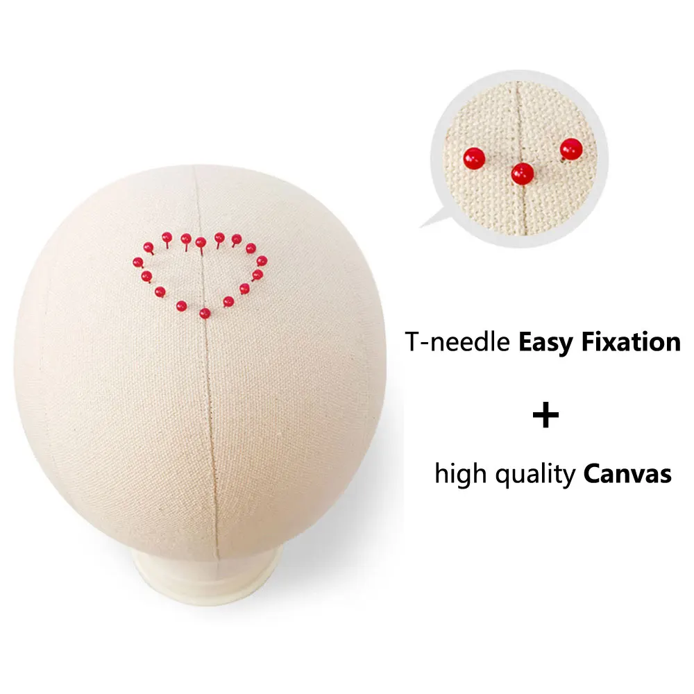 Canvas Wig Head Wig Stand 21-24inch Mannequin Head for Hairstyling Displaying Making Wig Stand With Head Wig Supports Holder thumbnail 3