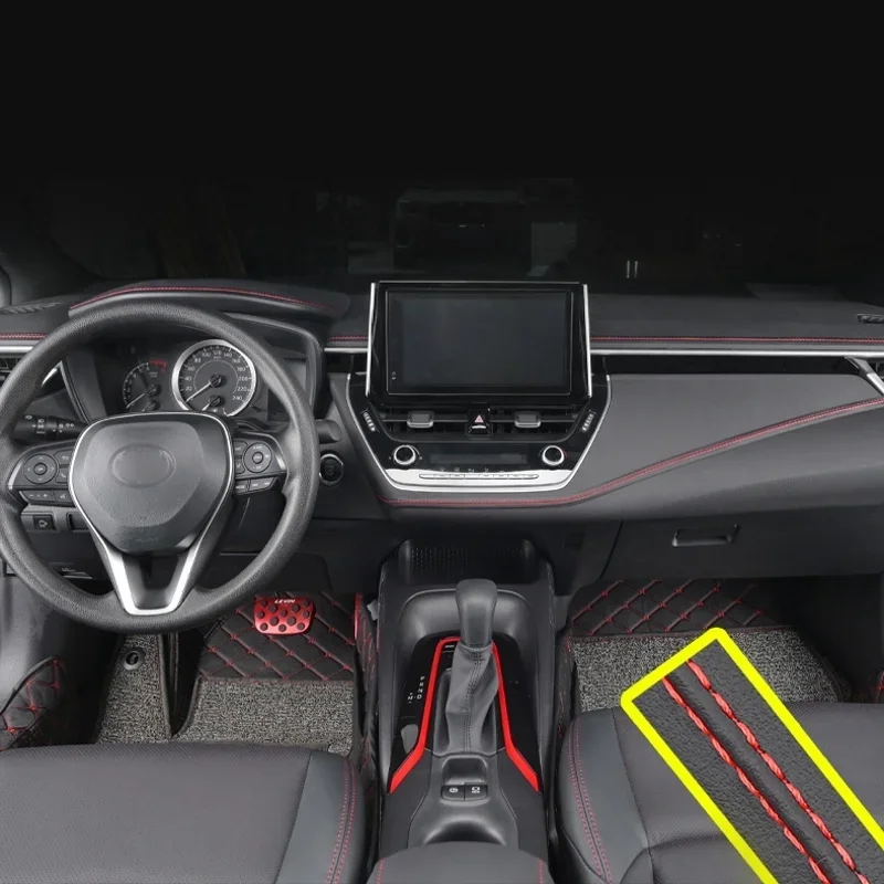 0.5/2m Car Interior PU Leather Decoration Line Self-adhesive Moulding Trim Dashboard  Decorative Line DIY Red Braid Strip thumbnail 4