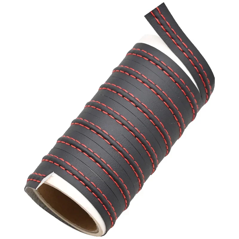 0.5/2m Car Interior PU Leather Decoration Line Self-adhesive Moulding Trim Dashboard  Decorative Line DIY Red Braid Strip thumbnail 6