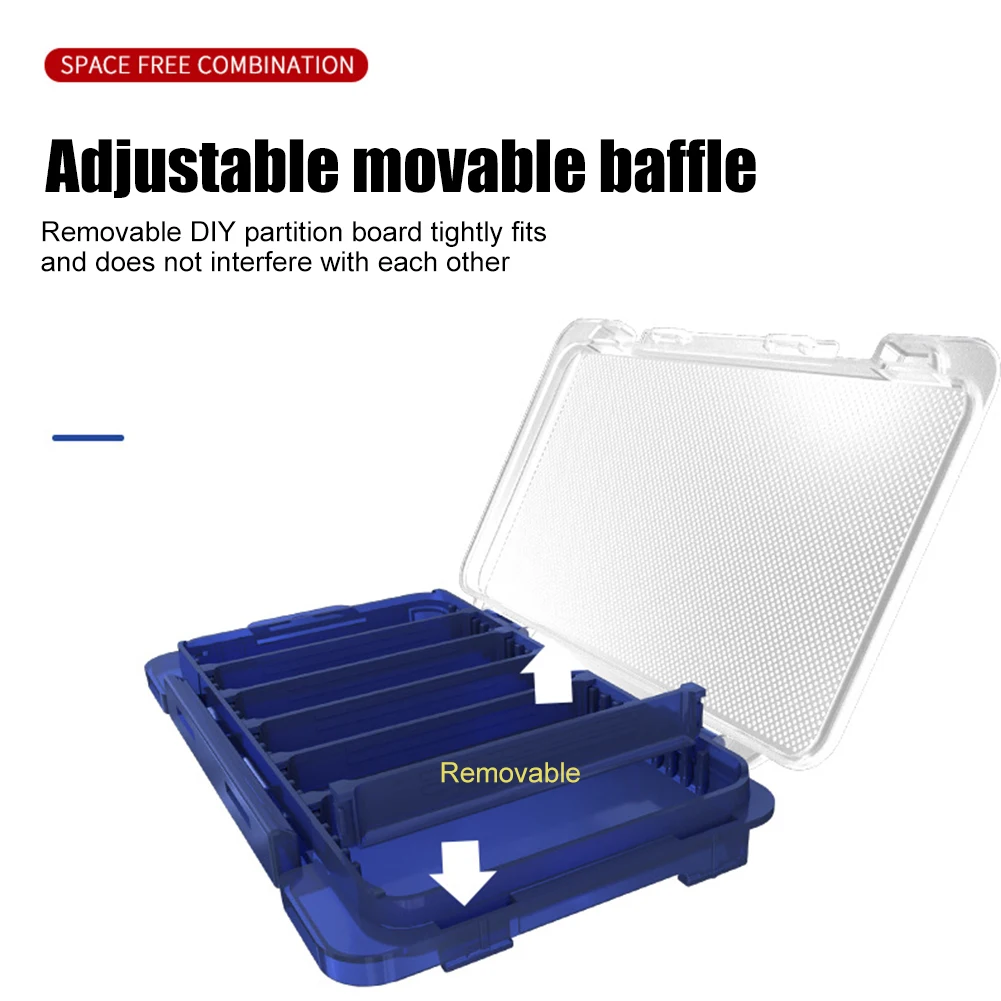 Fishing Tackle Box Lure Storage Compartments Double Sided Container Case Shockproof Fishing Baits Lure Gear Accesorios Organizer thumbnail 4