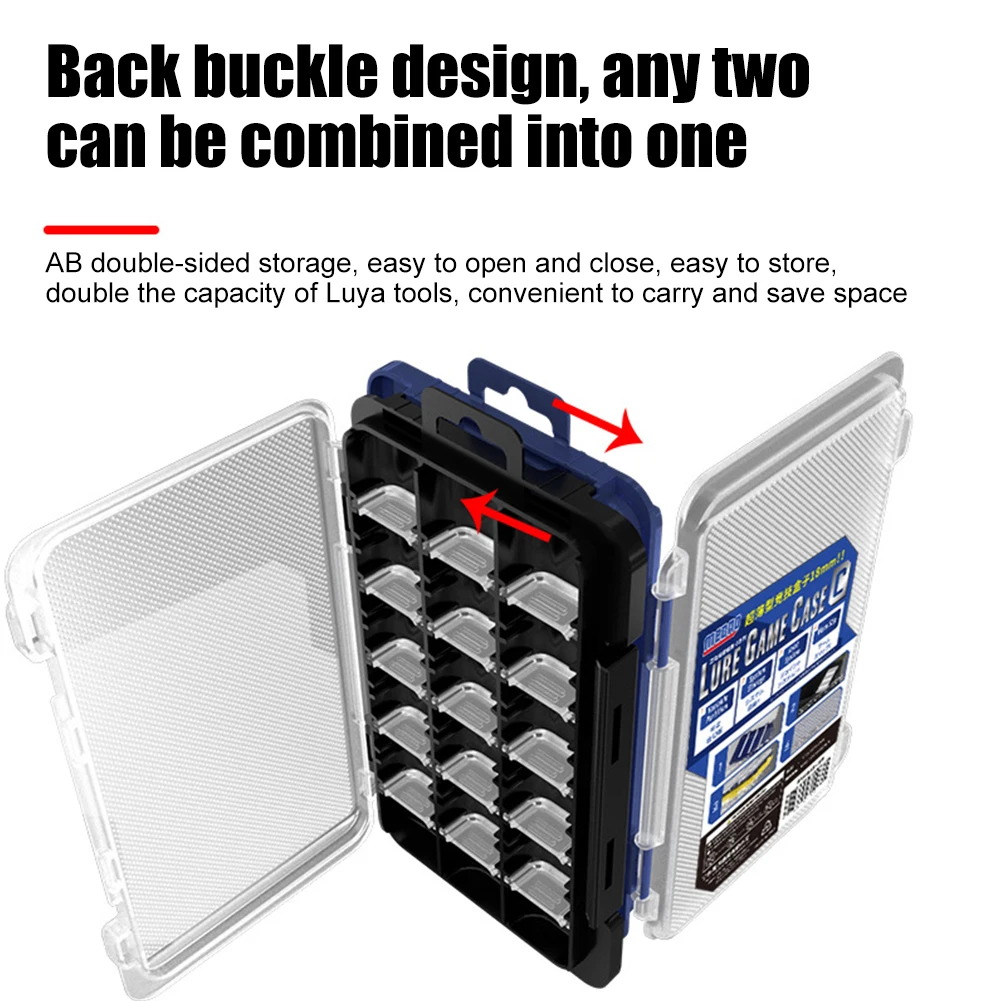 Fishing Tackle Box Lure Storage Compartments Double Sided Container Case Shockproof Fishing Baits Lure Gear Accesorios Organizer thumbnail 3