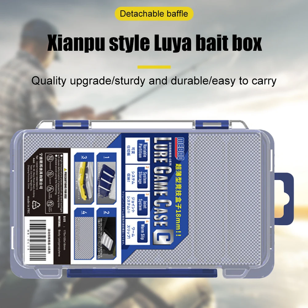 Fishing Tackle Box Lure Storage Compartments Double Sided Container Case Shockproof Fishing Baits Lure Gear Accesorios Organizer thumbnail 2