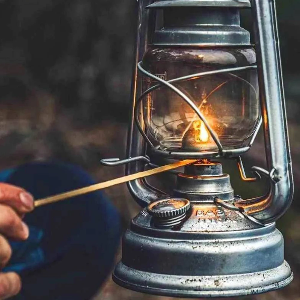 Camping Mini Lamp Portable Outdoor Atmosphere Lighting Tent Lanterns with Handle Vintage Oil Burning Table Hurricane Lamps thumbnail 4