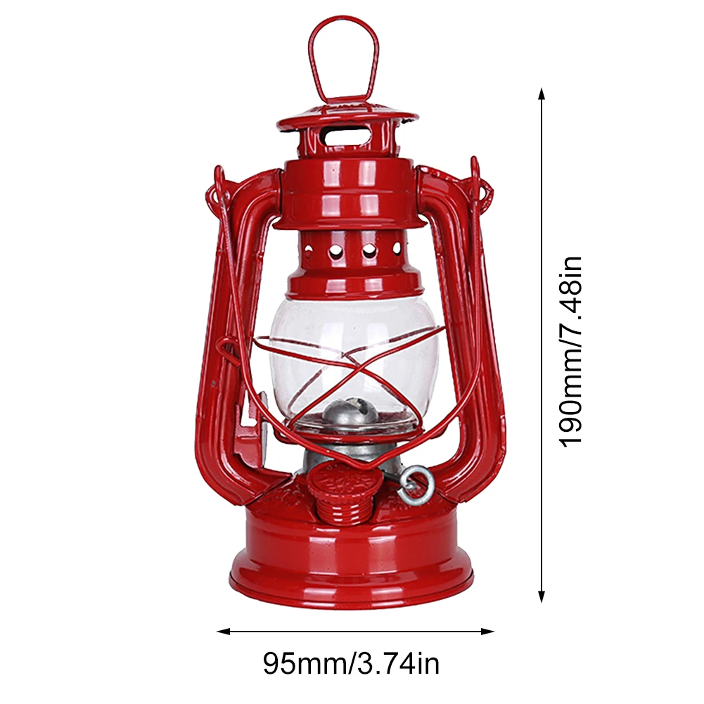 Camping Mini Lamp Portable Outdoor Atmosphere Lighting Tent Lanterns with Handle Vintage Oil Burning Table Hurricane Lamps thumbnail 6