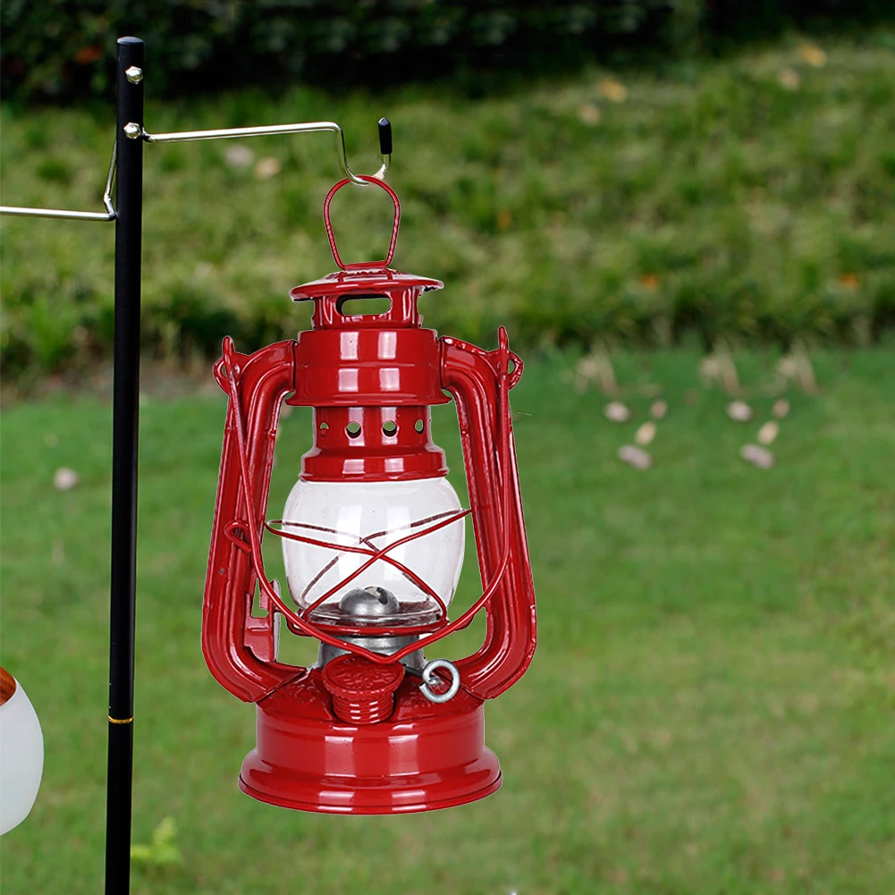 Camping Mini Lamp Portable Outdoor Atmosphere Lighting Tent Lanterns with Handle Vintage Oil Burning Table Hurricane Lamps thumbnail 2