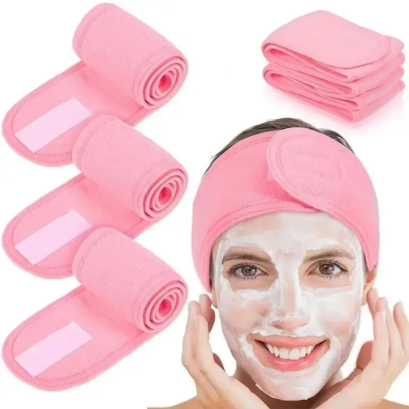 Soft Toweling Hair Accessories Girls Headbands for Face Washing Bath Makeup Hair Band for Women Adjustable SPA Facial Headband thumbnail 2