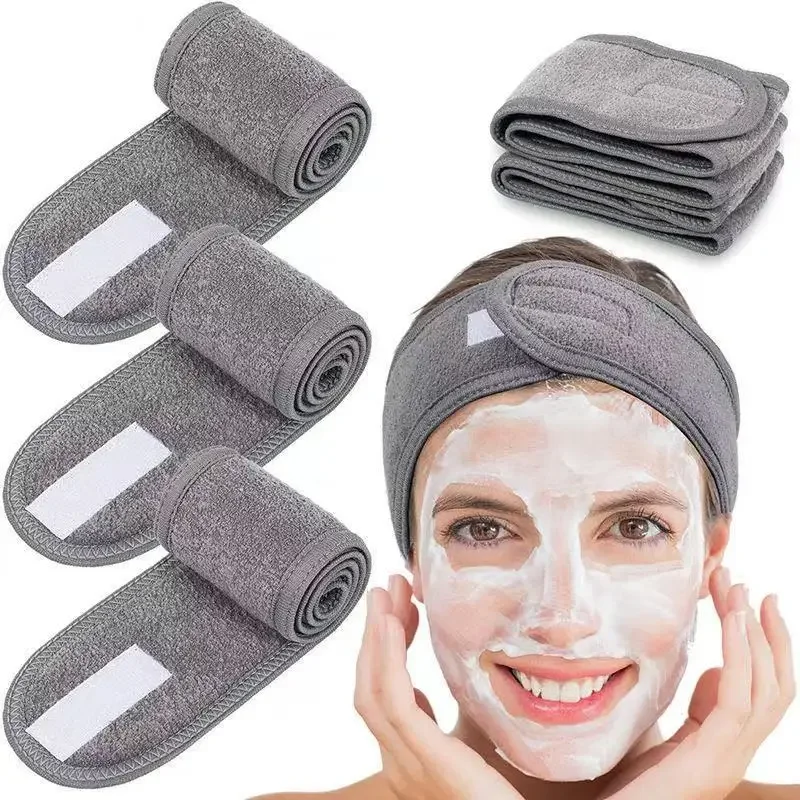 Soft Toweling Hair Accessories Girls Headbands for Face Washing Bath Makeup Hair Band for Women Adjustable SPA Facial Headband thumbnail 3