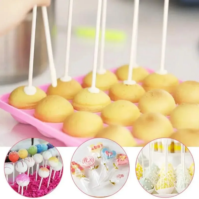 50/100Pcs Chocolate White Acrylic Lollipop Stick Great Reusable Candy Dessert Bakeware Kitchen Dining Bar Home Garden thumbnail 2