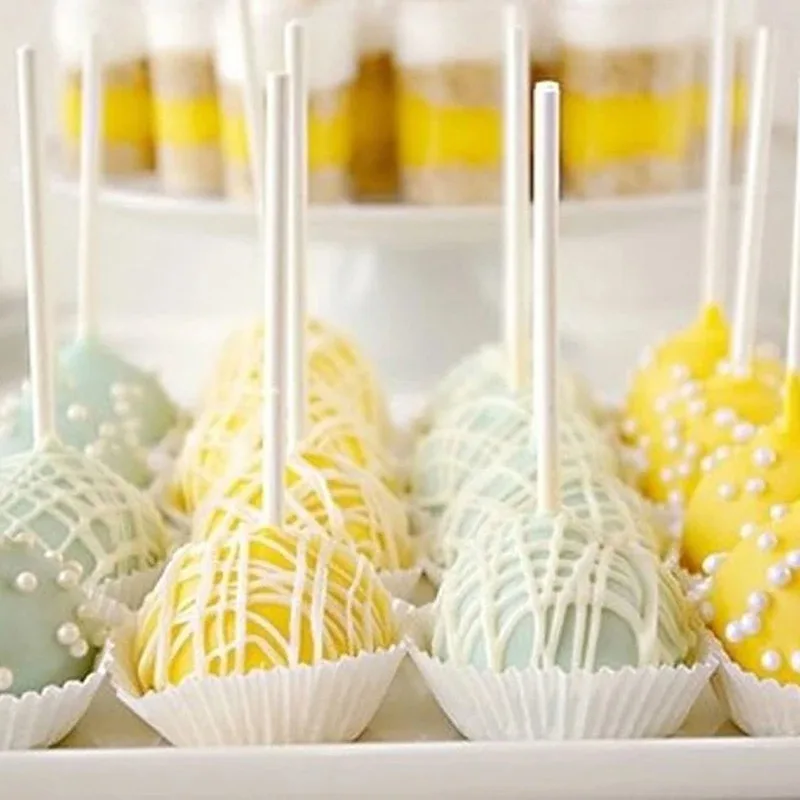 50/100Pcs Chocolate White Acrylic Lollipop Stick Great Reusable Candy Dessert Bakeware Kitchen Dining Bar Home Garden thumbnail 4