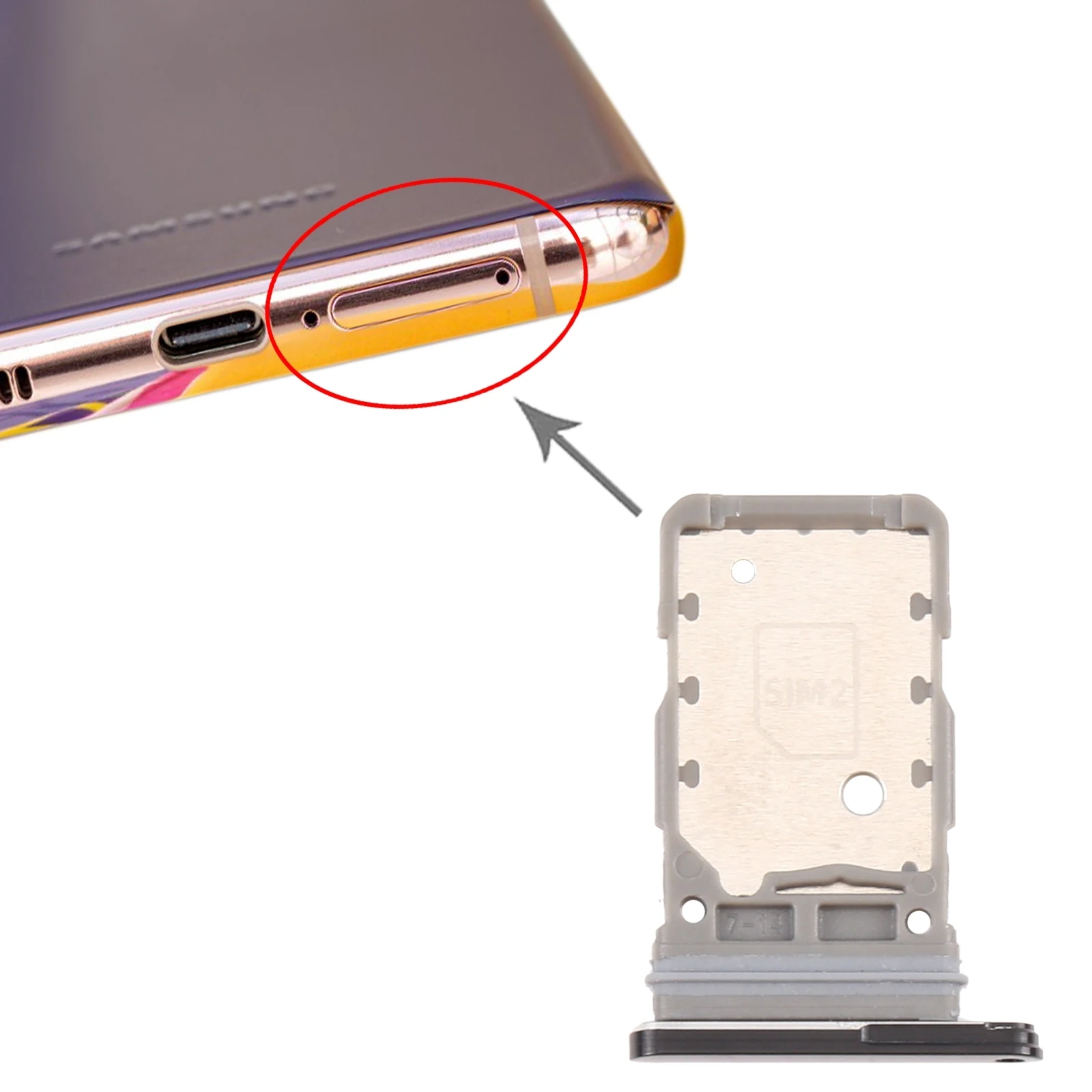 For Samsung Galaxy S21 / S21+ / S21 Ultra SIM Card Tray + SIM Card Tray Mobile Phone Replacement Parts thumbnail 4