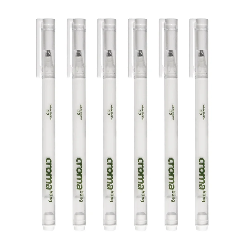Croma 1/3/5Pcs 1.0mm Highlight White Gel Pen Highlight Marker Pen Fine Tip for Student Drawing Art Writing Supplies thumbnail 5