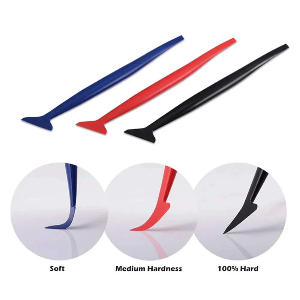 3Pcs Car Stickers Hardness Wrap Vinyl Tools Micro Squeegee Scraper Car Micro Gasket Squeegee Car Film Wrapping Scraper