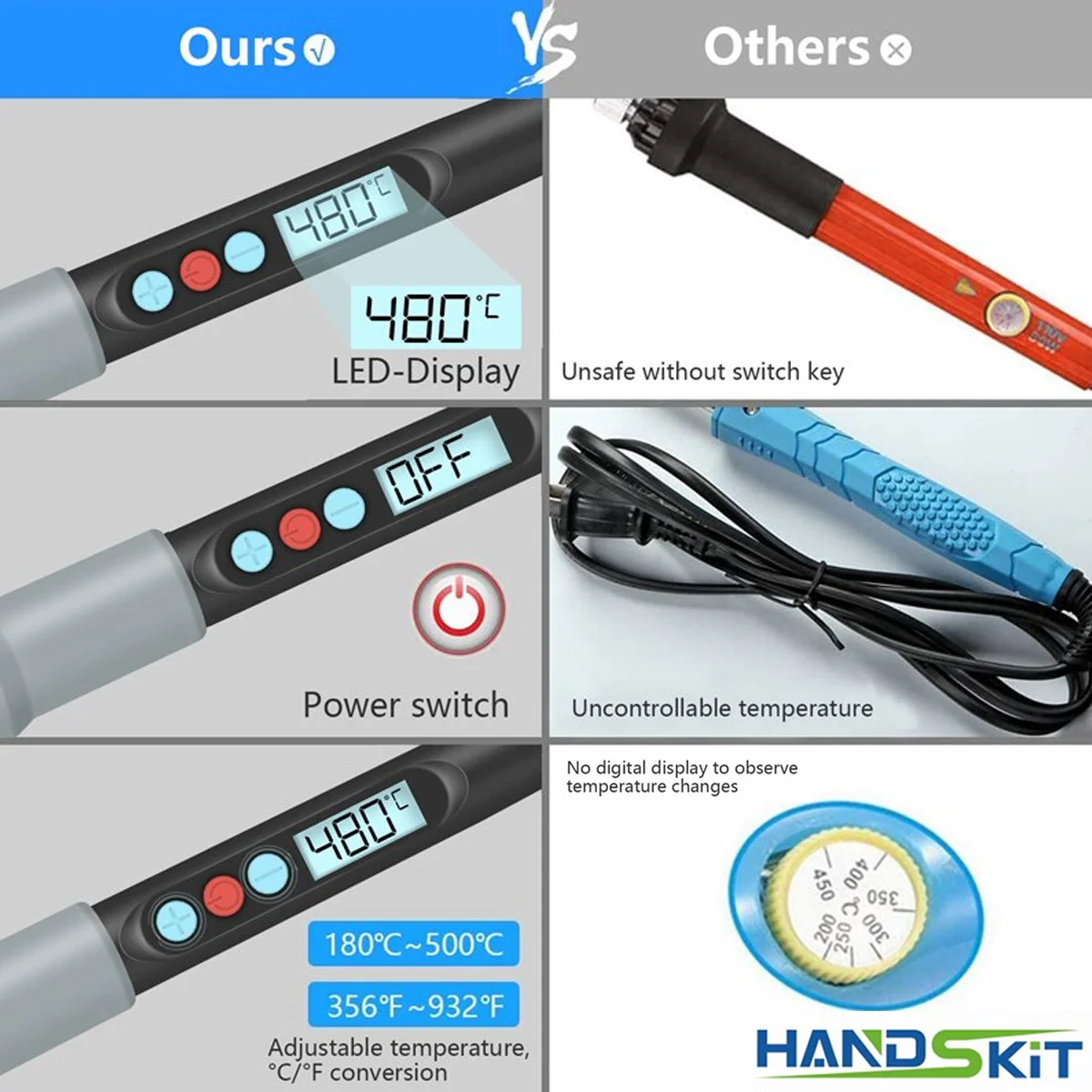 Handskit Model-926 90W Soldering Iron With Accessories UK US EU Plug thumbnail 4
