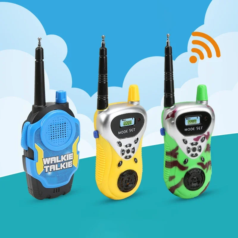 2Pcs/Set Walkie Talkies 50M Mini 2Ch Radio Phone for Kids Portable Handheld Children Outdoor Interphone Toys thumbnail 2