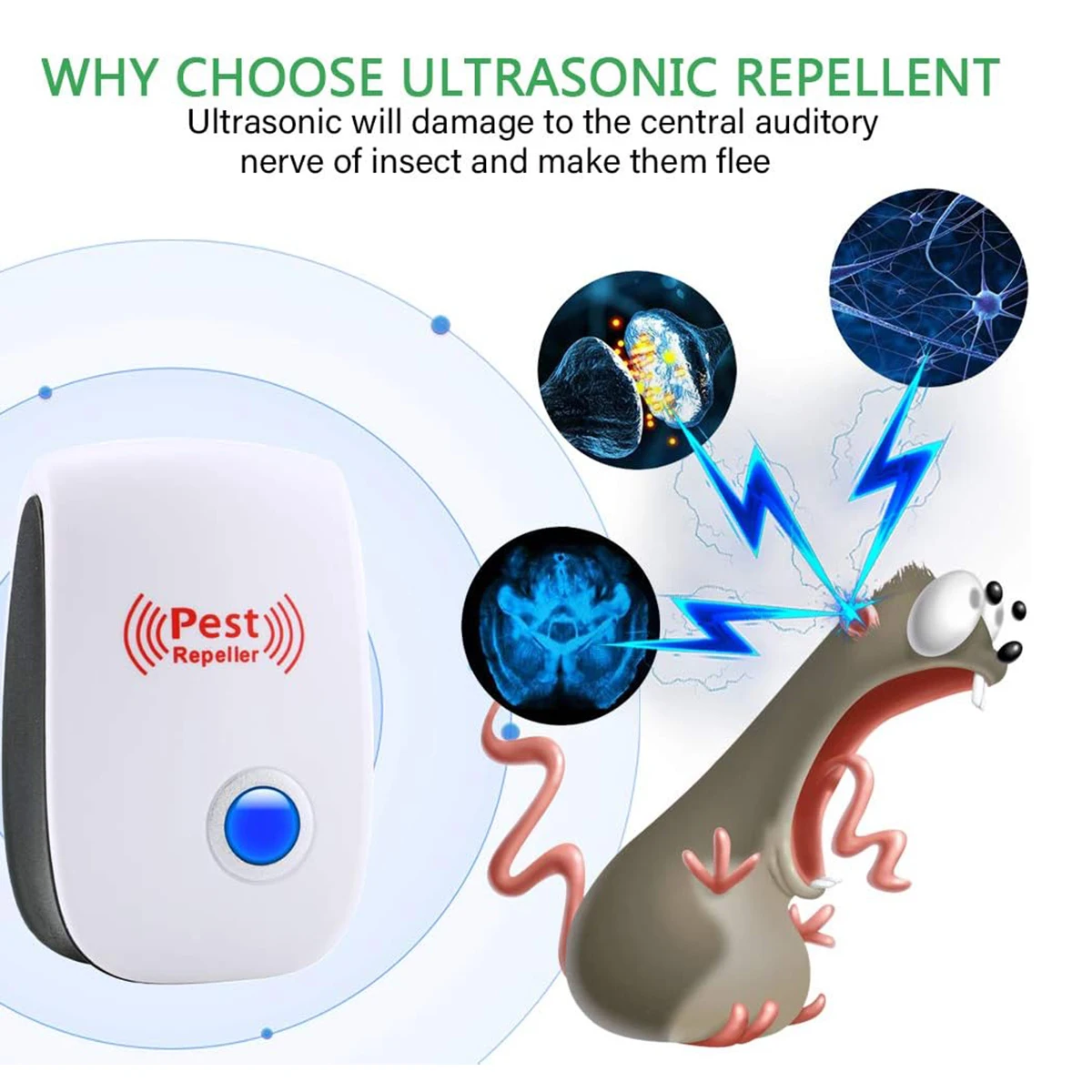 3/4/6 Pcs Ultrasonic Electronic Insect Repellent Mice Rats Cockroaches Pest Control Device Household Mosquito Killer thumbnail 2