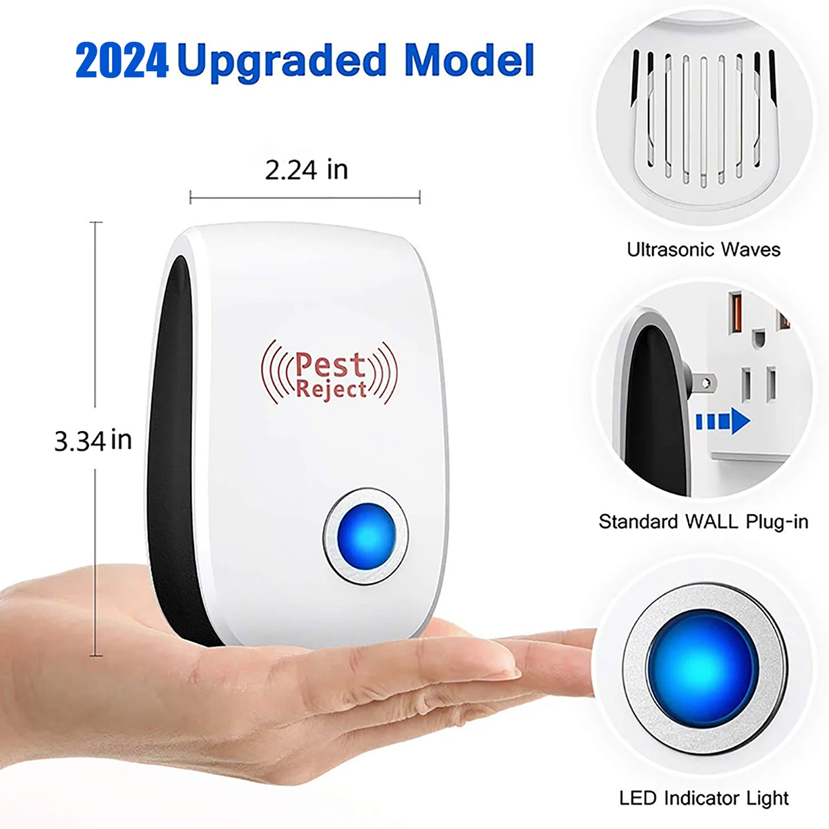 3/4/6 Pcs Ultrasonic Electronic Insect Repellent Mice Rats Cockroaches Pest Control Device Household Mosquito Killer thumbnail 4
