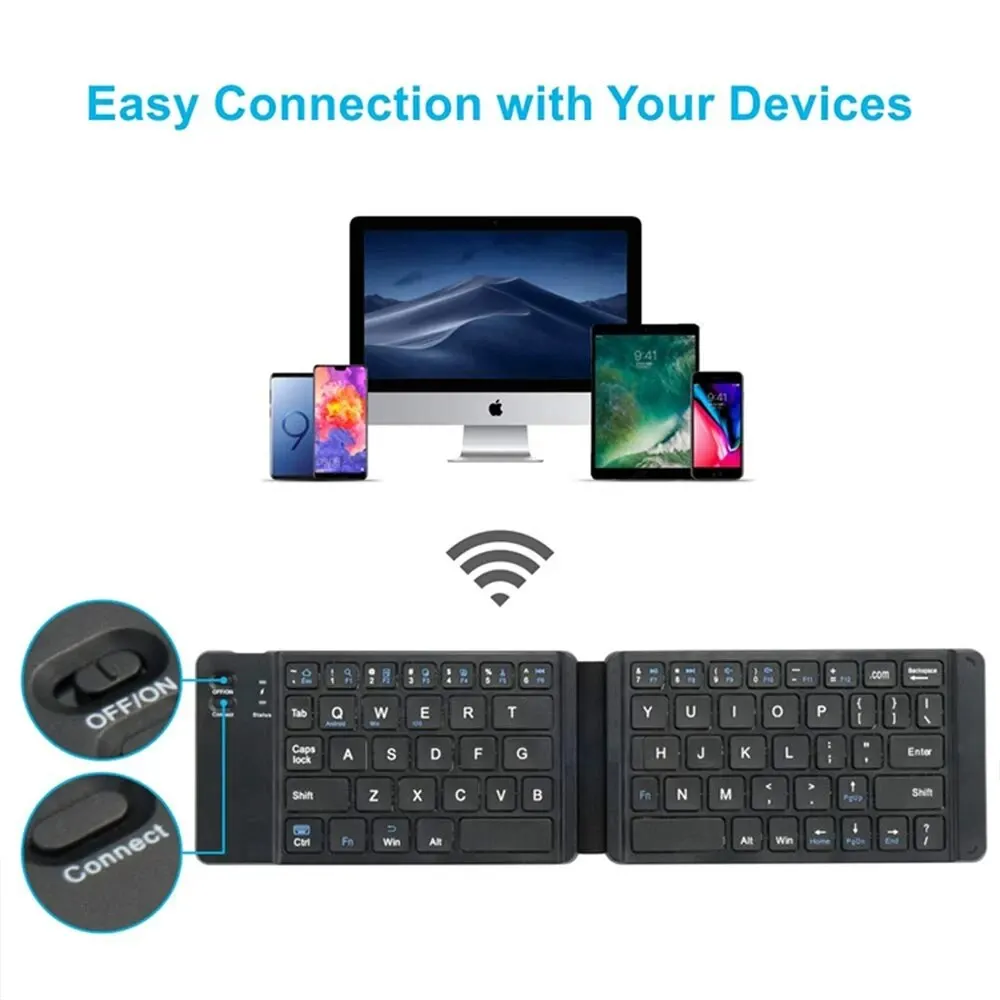 Folding Bluetooth Keyboard For IPAD Mobile Tablet Notebook Portable Office Mini Wireless Keyboard Storage Three Systems Universa thumbnail 6