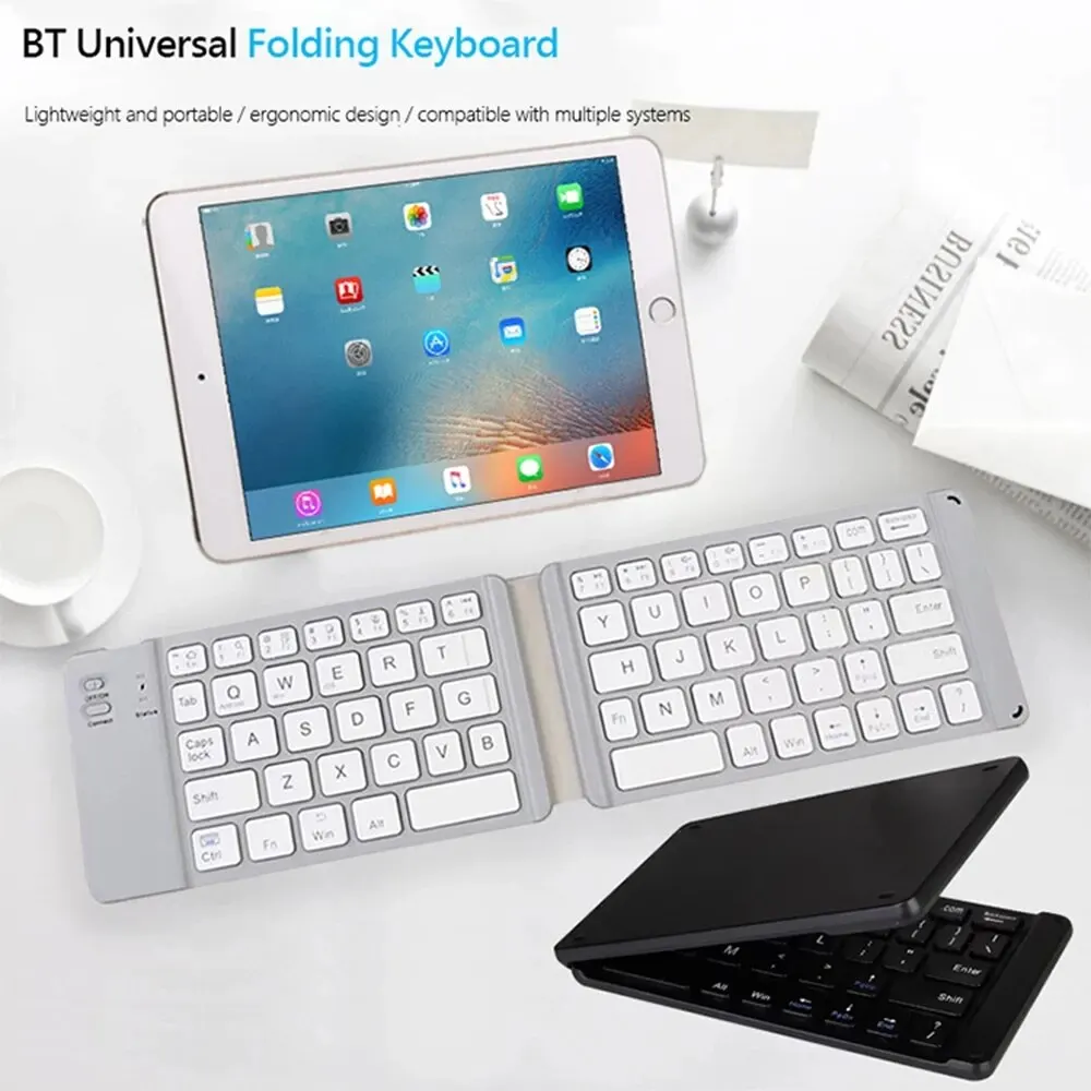 Folding Bluetooth Keyboard For IPAD Mobile Tablet Notebook Portable Office Mini Wireless Keyboard Storage Three Systems Universa thumbnail 3