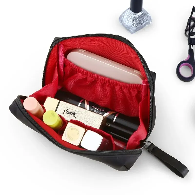 2024 New Women Cosmetic Bag Solid Color Korean Style Makeup Bag Pouch Toiletry Bag Waterproof Makeup Organizer Case Luxury Bag thumbnail 5