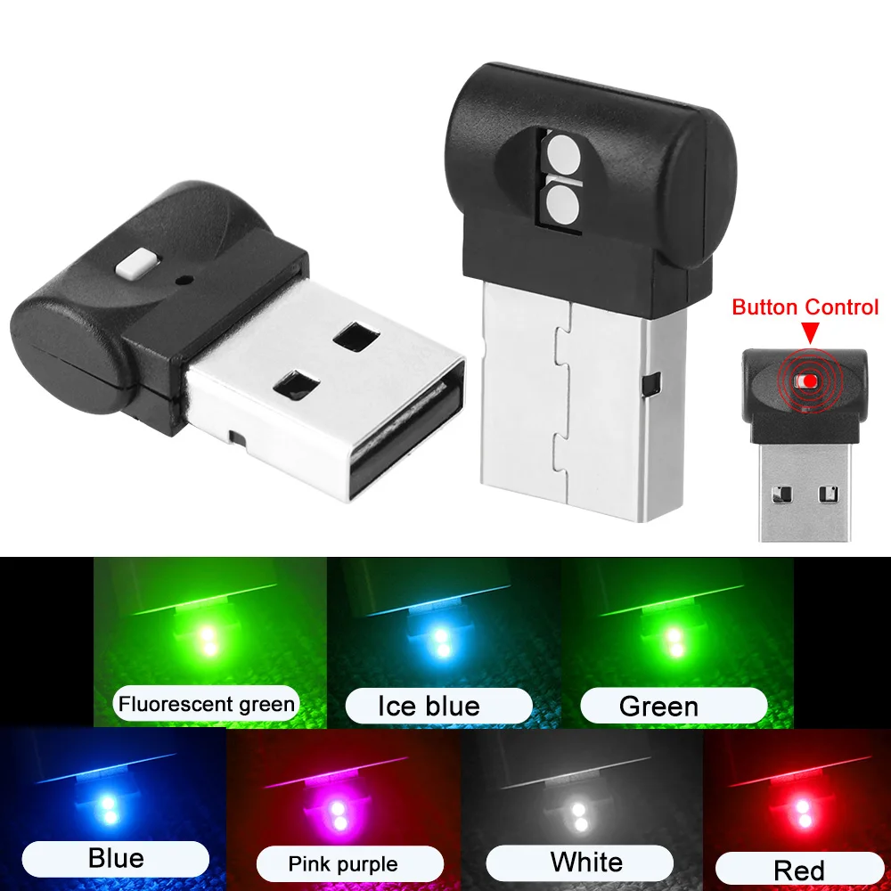 DIY Car Interior Ambient Decorative Lights LED 7 Color RGB Mini USB Lamp Caravan Automotive Accessories Party Camping Decoration