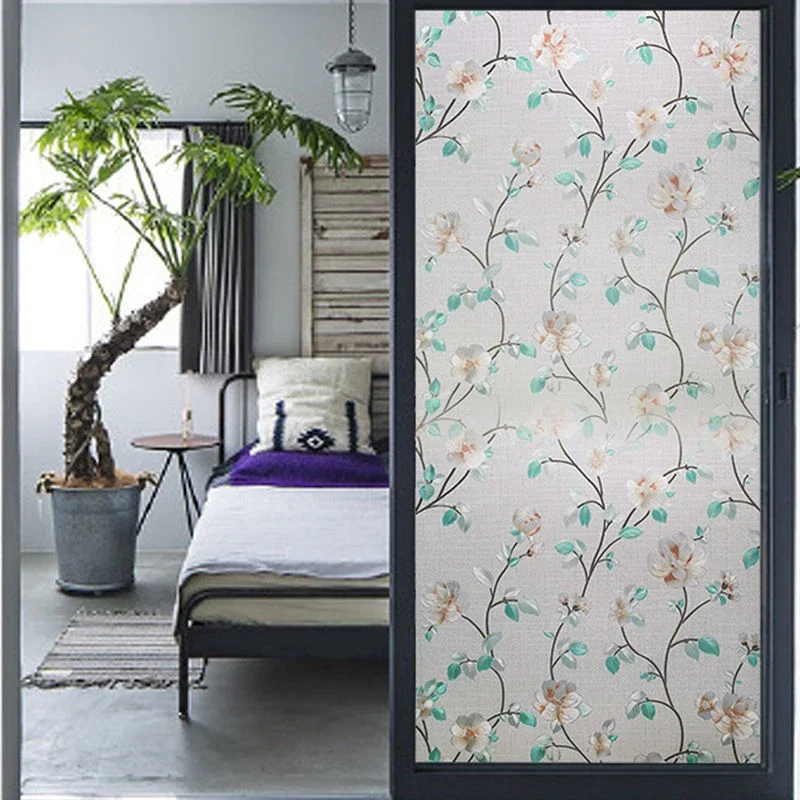 2/3m Flower Window Film Vinyl Opaque Glass Film Privacy Protection Glass 3D Stickers Stained Window Glass Films Home Decoration thumbnail 4