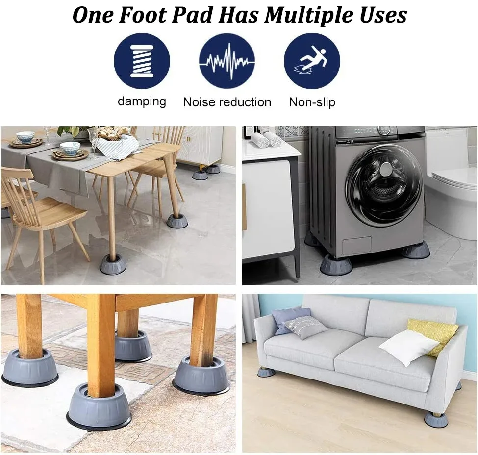 1/2/4Pcs Anti Vibration Washing Machine Pads Anti-slip Furniture Feet Pad Refrigerator Universal Support Base Mat Dampers Stand thumbnail 6