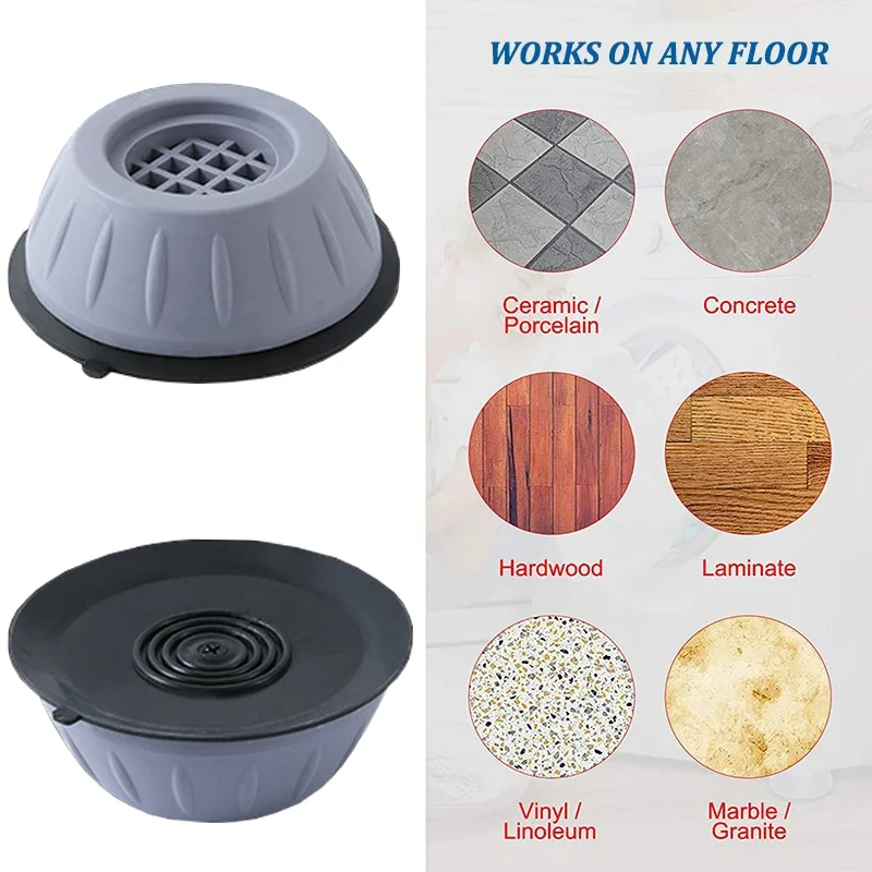 1/2/4Pcs Anti Vibration Washing Machine Pads Anti-slip Furniture Feet Pad Refrigerator Universal Support Base Mat Dampers Stand thumbnail 5
