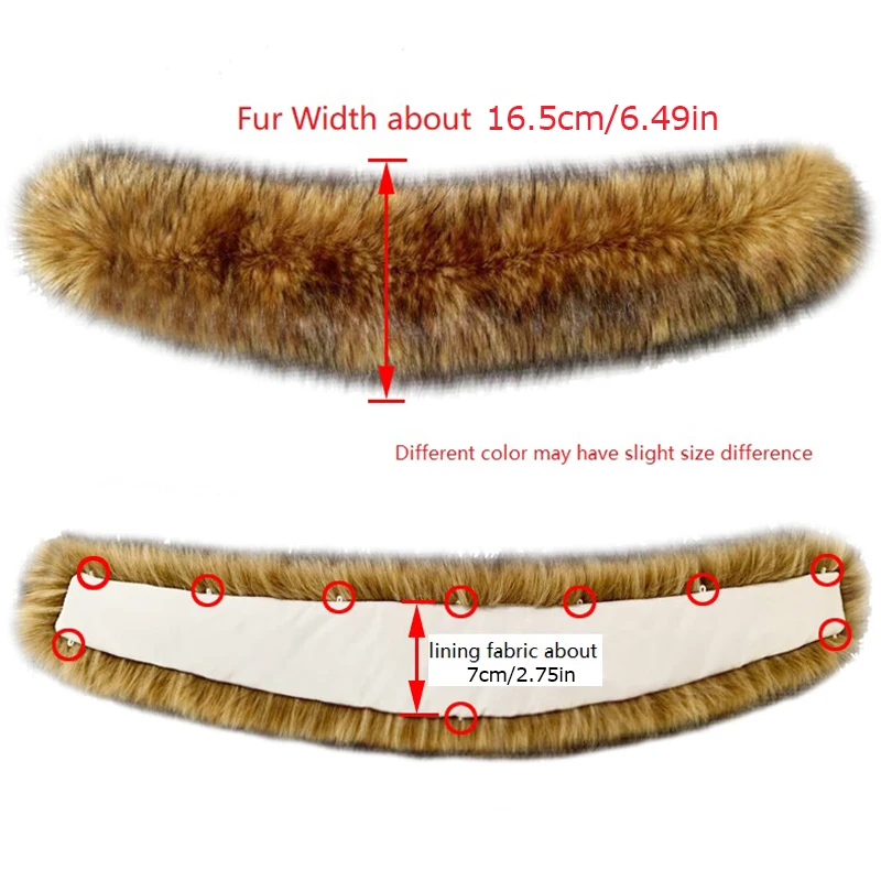 1pc Faux Fur Collar For Women Men Children Down Jackets Hood Fur Decor Diy Warm Shawl Wraps Winter Coat Fur Collar thumbnail 5