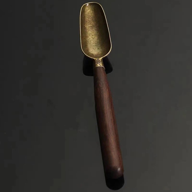Alloy Ebony Coffee Scoops Tea Spoon Natural Wood Retro Tea Leaves Shovel KongFu Tea Ceremony Accessories Coffee Bean Spoons thumbnail 5